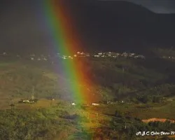 Doble arco iris sobre mi pueblo